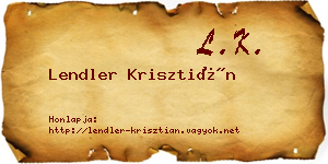 Lendler Krisztián névjegykártya